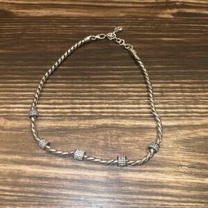 Brighton MERIDIAN SILVER Necklace Silverplated with Pave Crystals